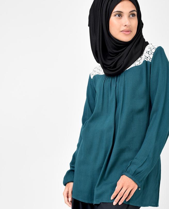 Forest Green Lace Top Slim 