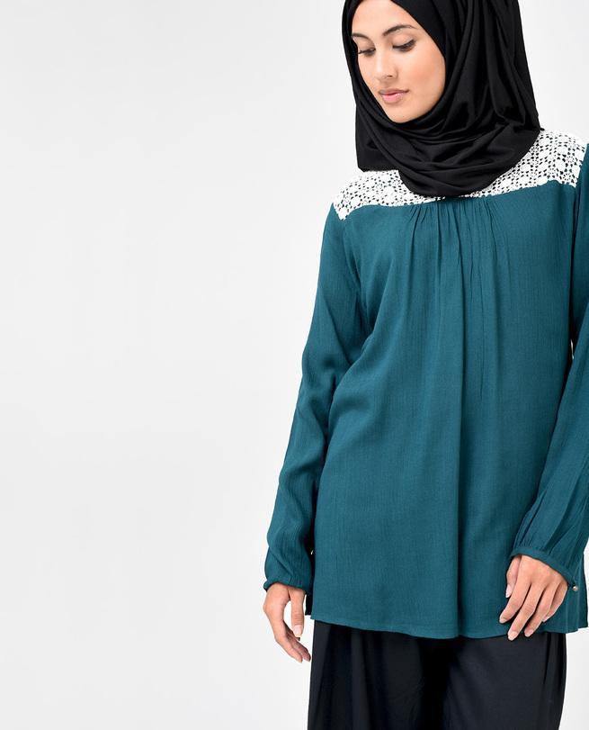 Forest Green Lace Top Slim 