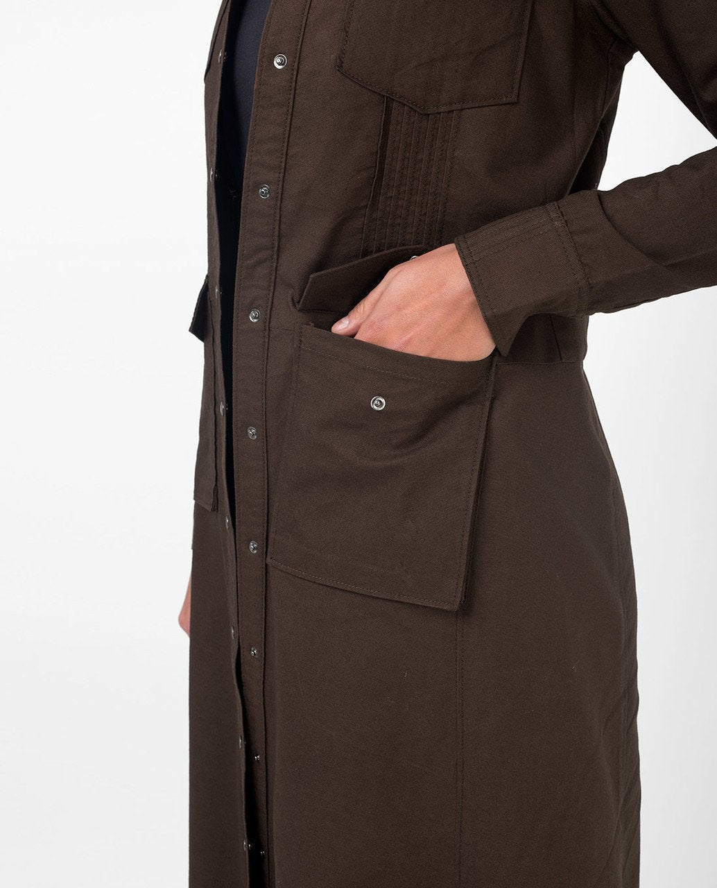 Full Front Open Utility Abaya Jilbab S 54 Brown