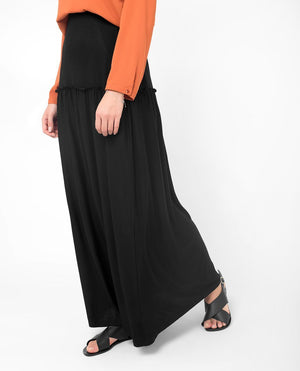Full Length Black Flared Skirt S 5'2" Black