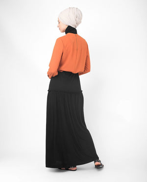 Full Length Black Flared Skirt S 5'2" Black