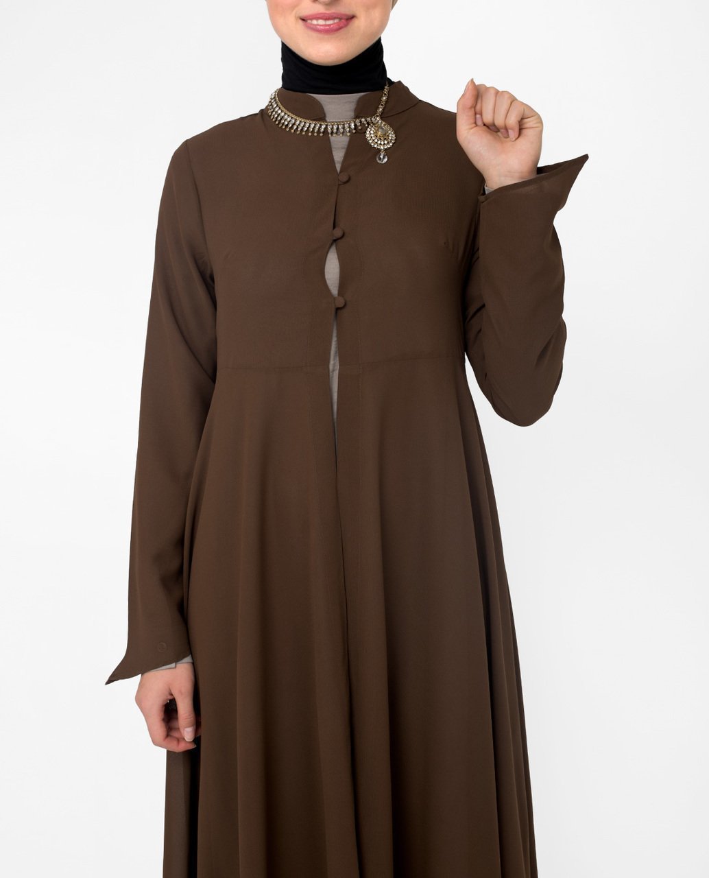 Full Length Brown Elegant Lace Outerwear Small (8-10) Petite (- 5'2") Brown