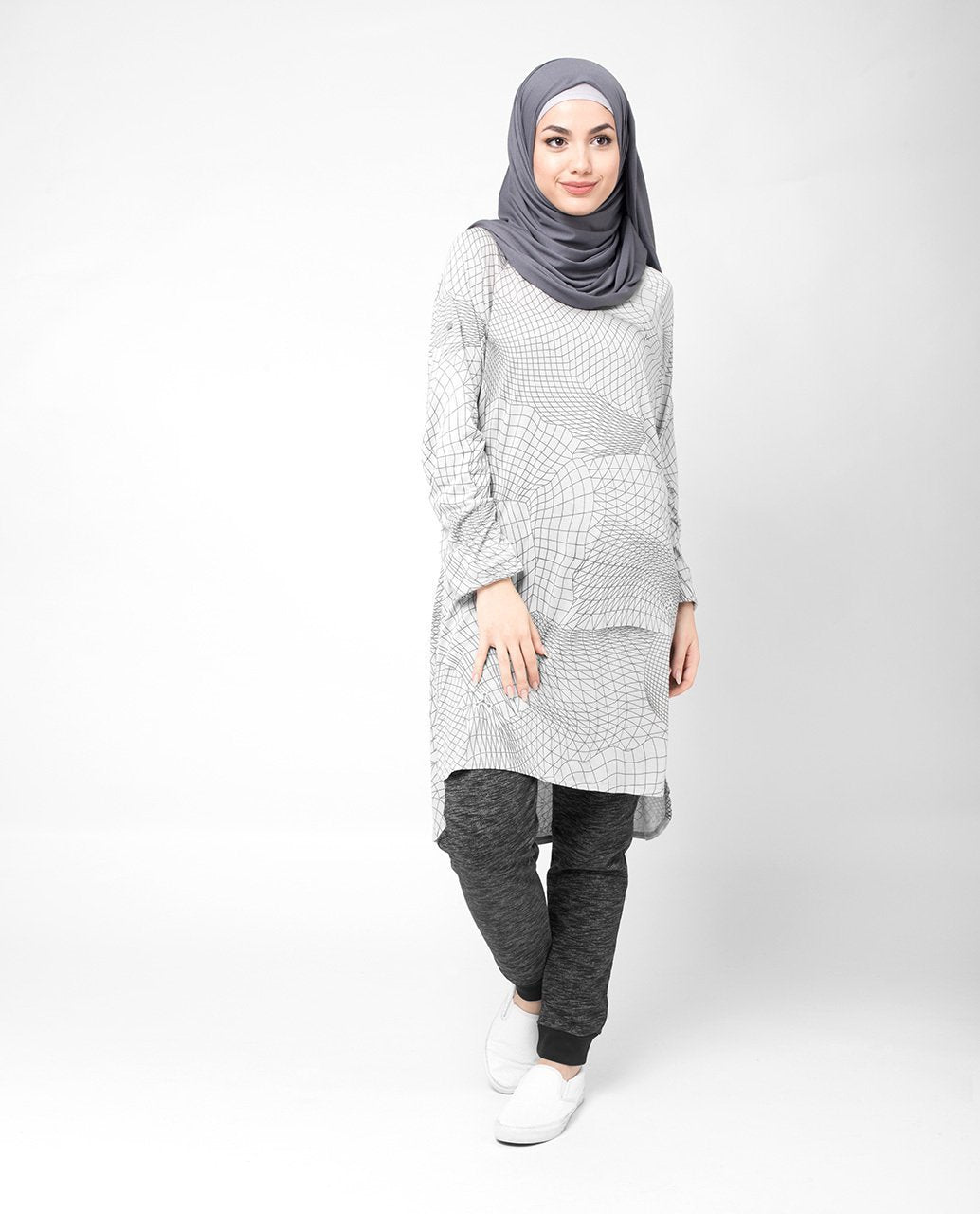 Geo Grey Top Slim 