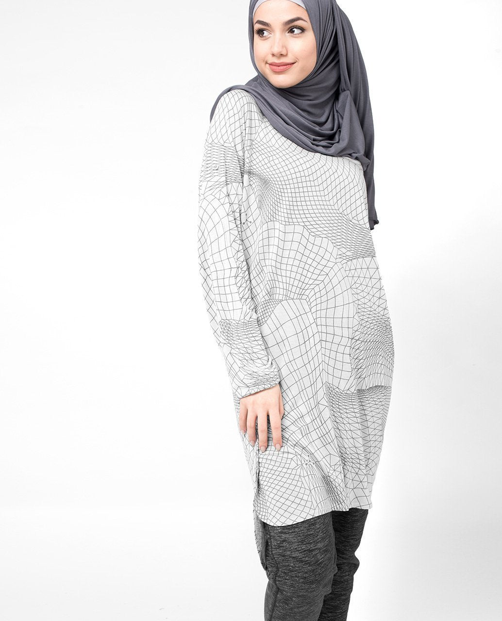 Geo Grey Top Slim 