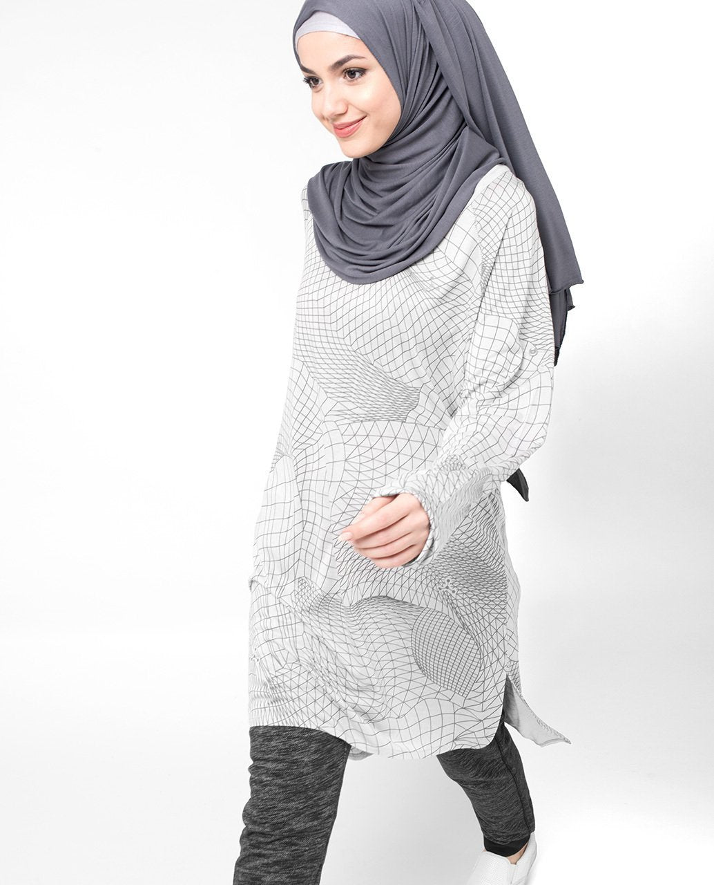 Geo Grey Top Slim 
