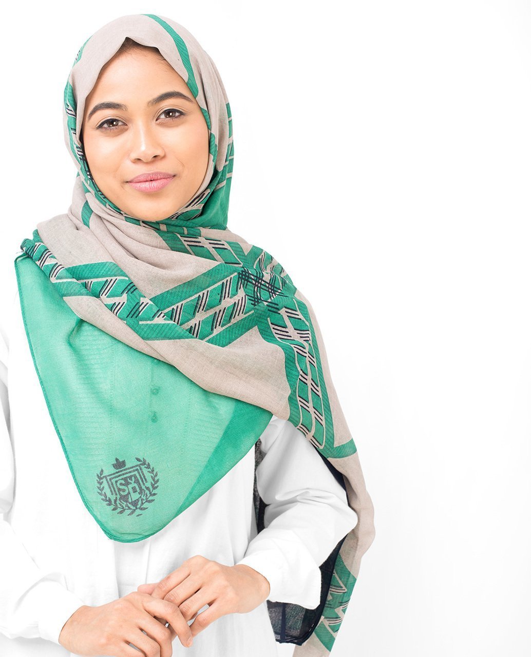 Green Check Viscose Hijab Maxi Green 