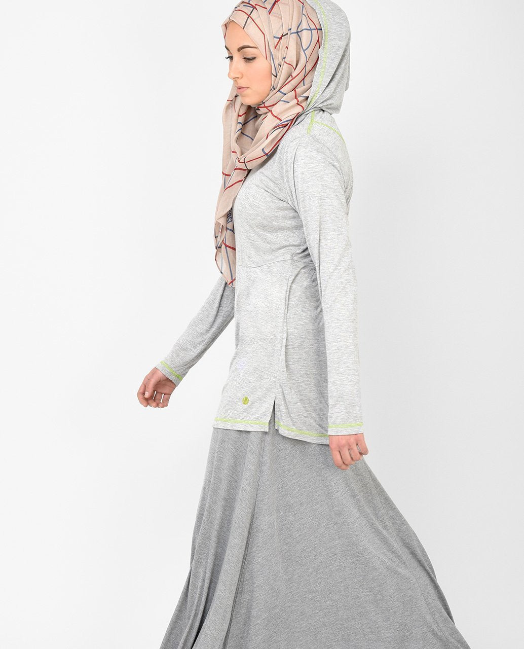 Hooded Longline Jersey Top Slim 