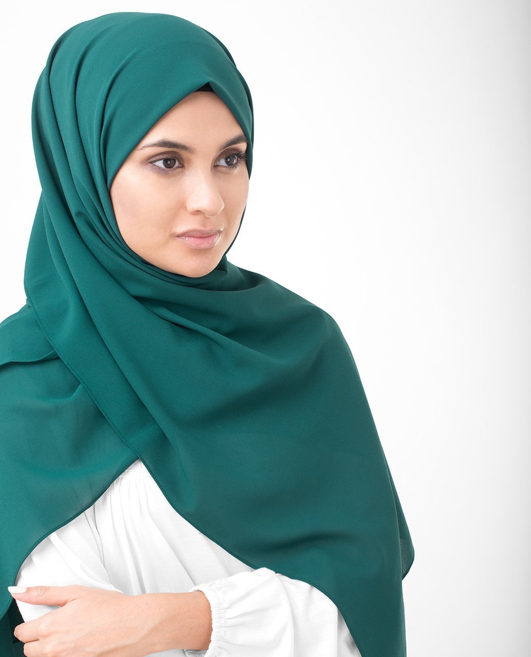 June Bug Green Poly Georgette Hijab Regular June Bug Green 