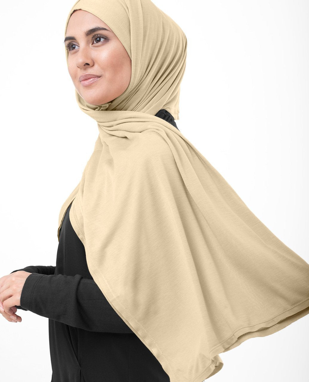 Latte Beige Viscose Jersey Hijab Regular Latte Beige 