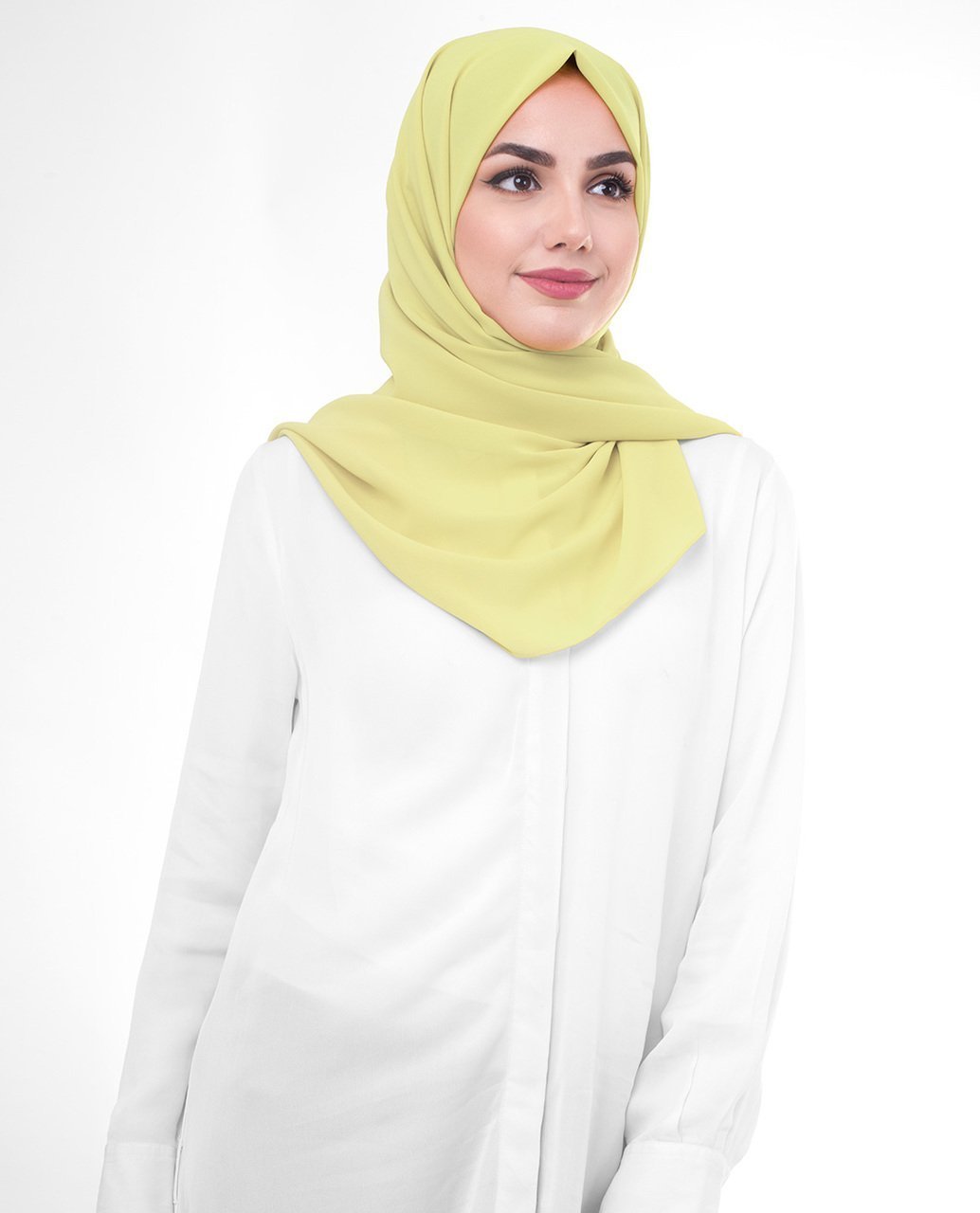 Lemon Grass Poly Georgette Hijab Regular Lemon Grass 