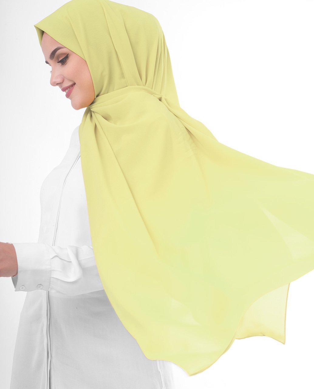 Lemon Grass Poly Georgette Hijab Regular Lemon Grass 