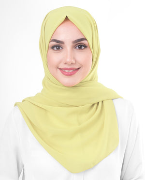 Lemon Grass Poly Georgette Hijab Regular Lemon Grass 