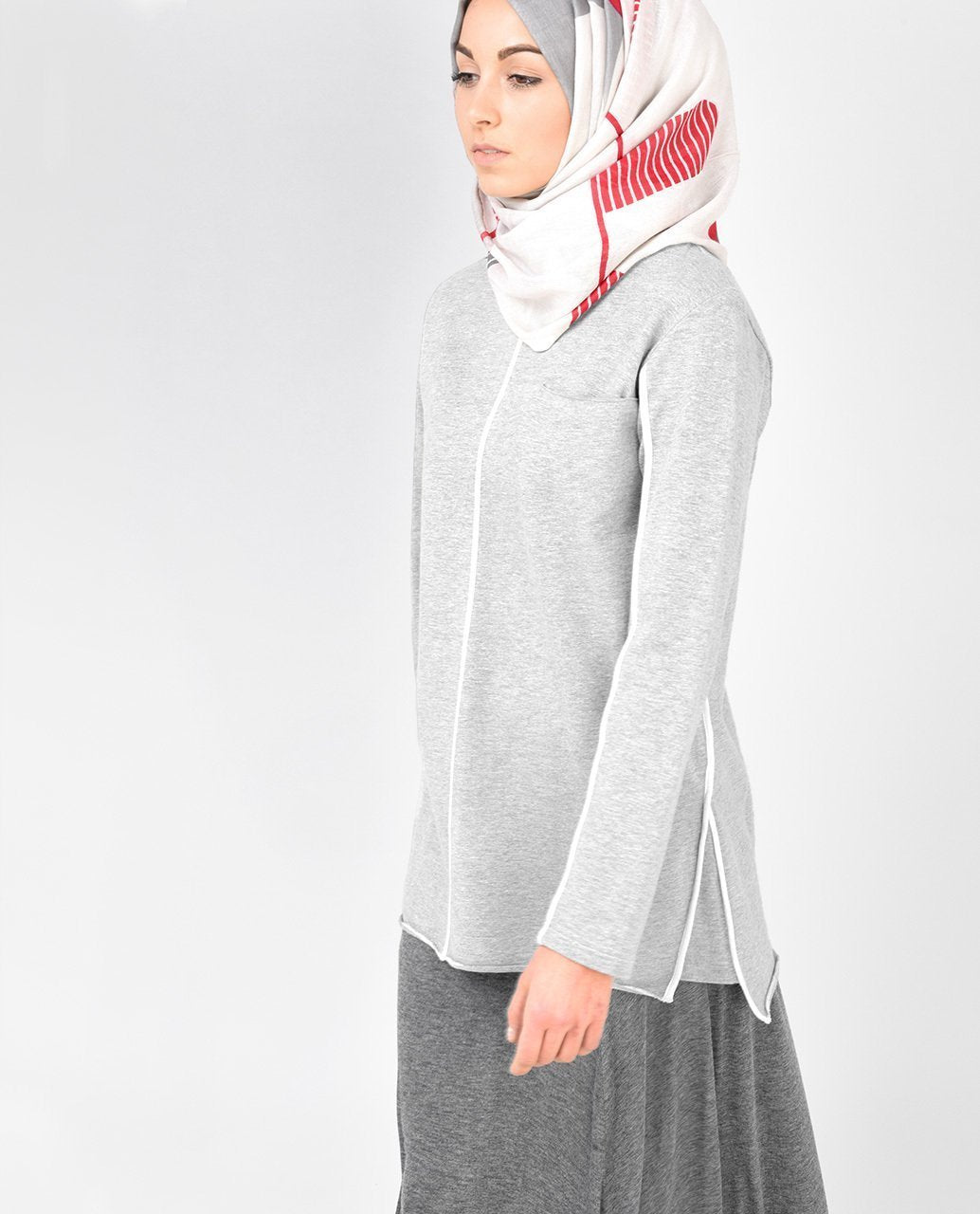 Light Grey Sweatshirt Slim 