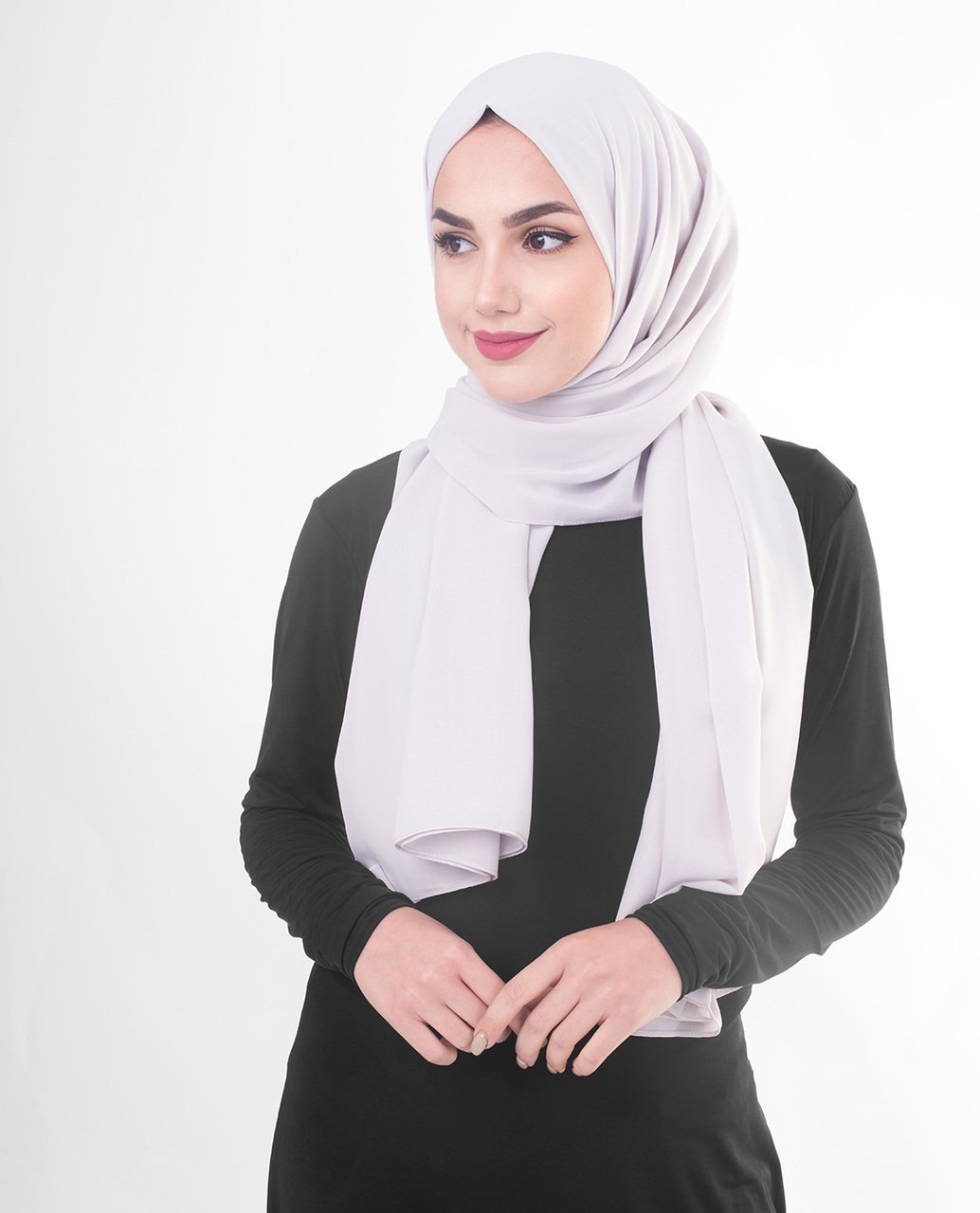 Lilac Hint Poly Georgette Hijab Regular Lilac Hint 