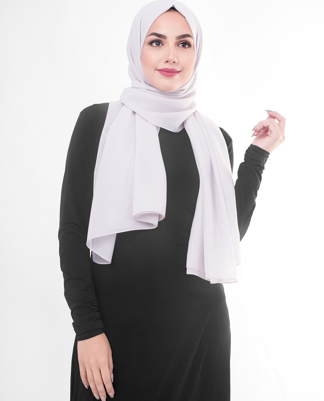 Lilac Hint Poly Georgette Hijab Regular Lilac Hint 