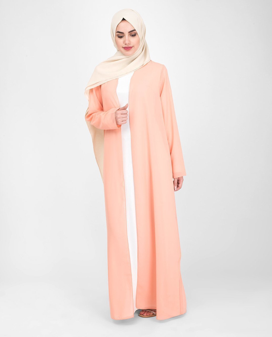 Long Sheer Coral Pink Outerwear Small (8-10) Regular (5'2" to 5'6") Coral Pink