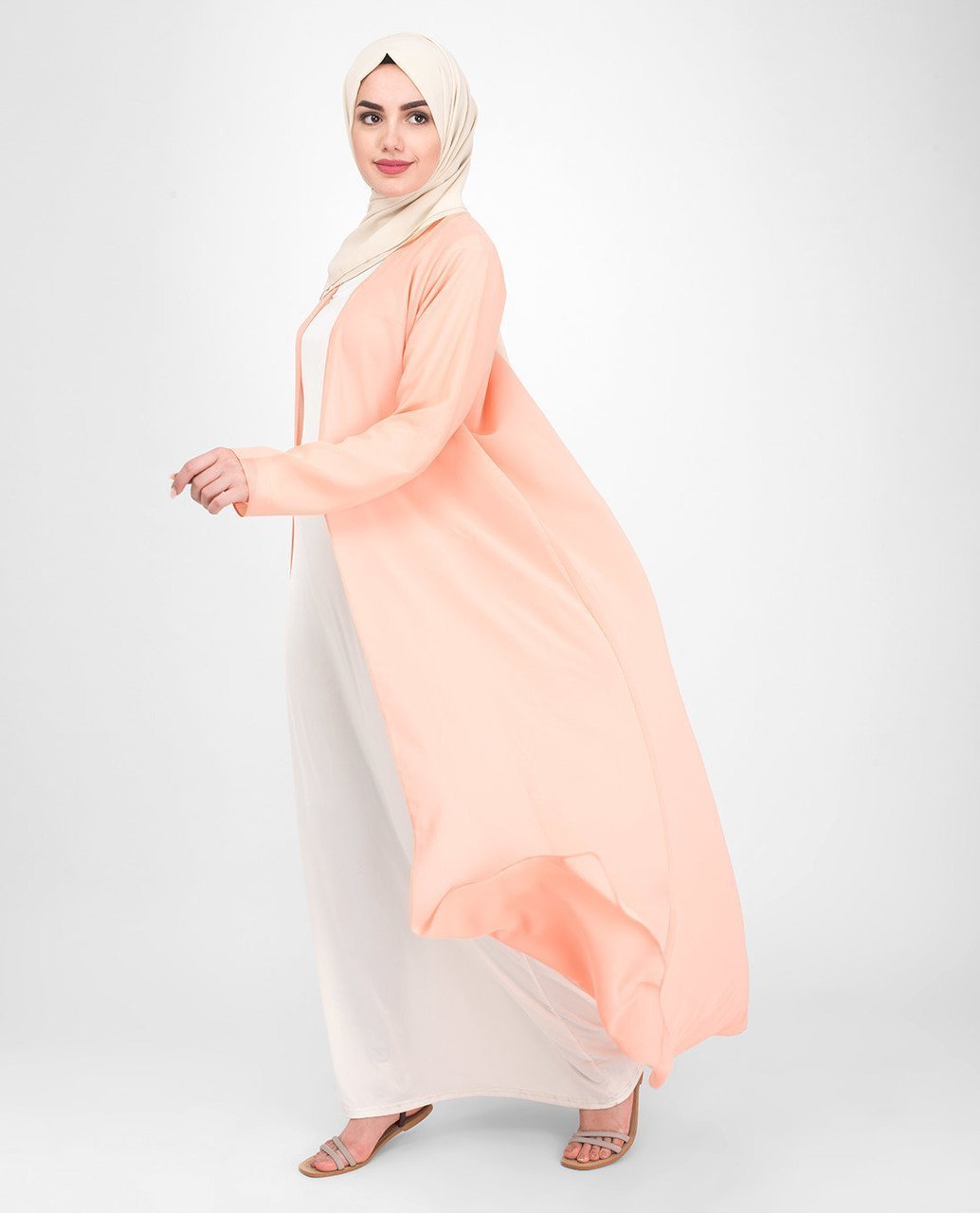 Long Sheer Coral Pink Outerwear Small (8-10) Regular (5'2" to 5'6") Coral Pink