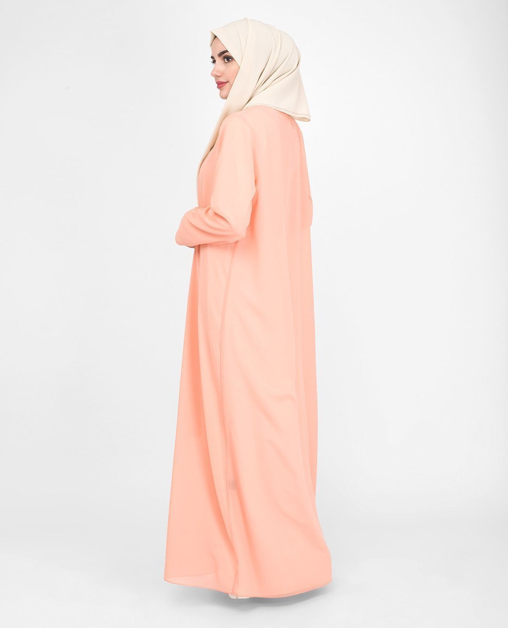 Long Sheer Coral Pink Outerwear Small (8-10) Regular (5'2" to 5'6") Coral Pink