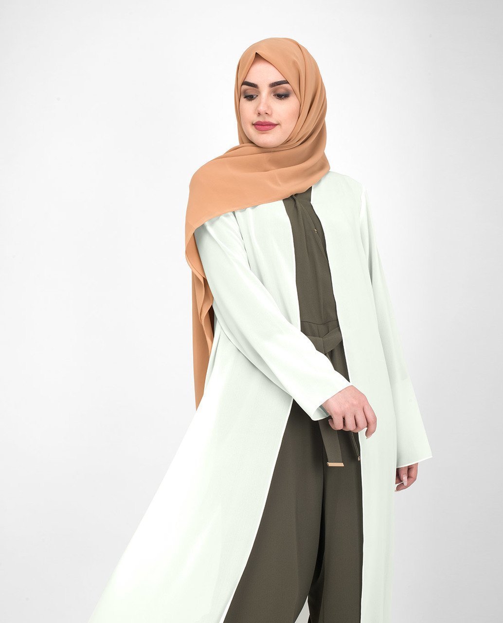 Long Sheer Fairest Dust Outerwear Kimono Small (8-10) Regular (5'2" to 5'6") Green