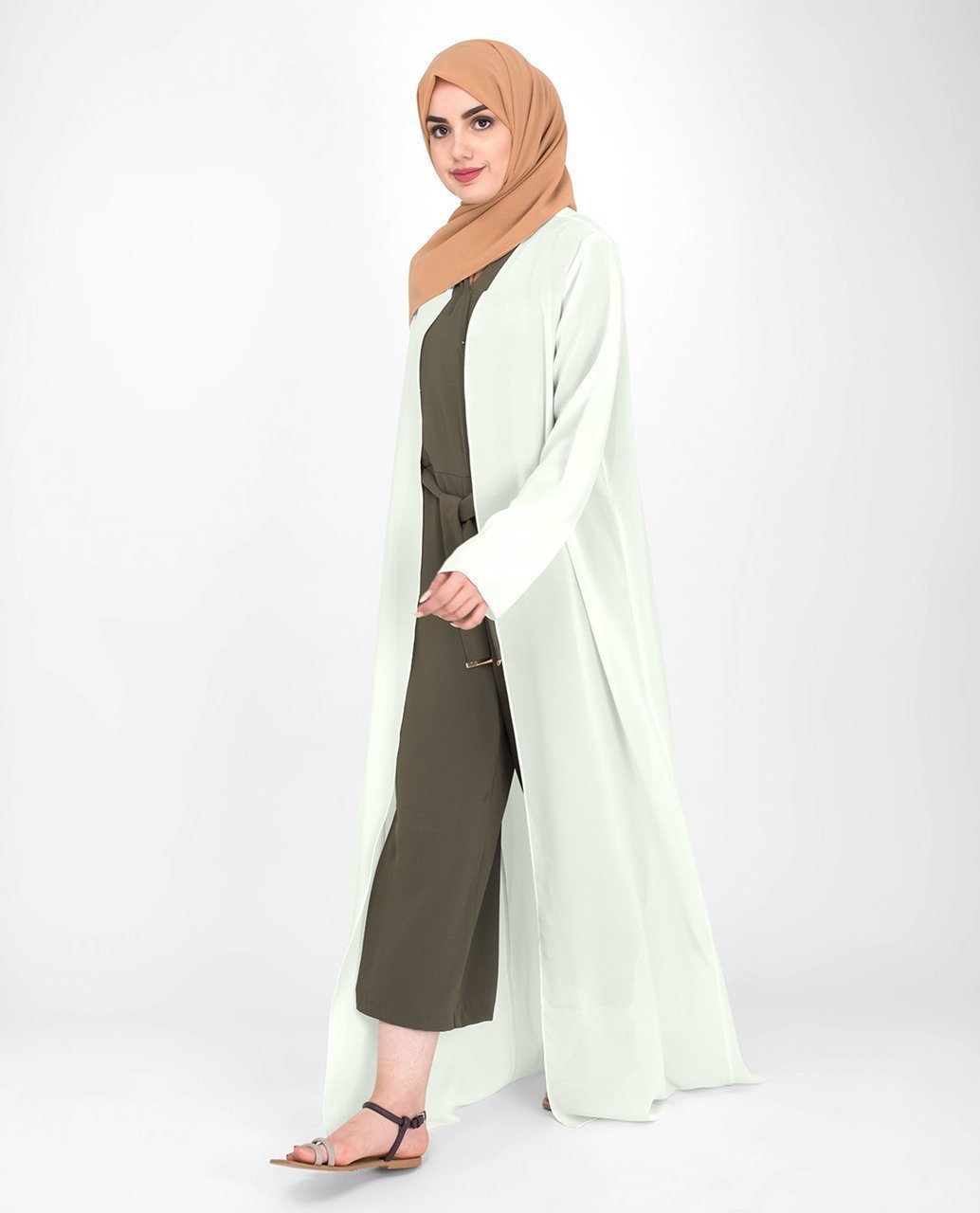 Long Sheer Fairest Dust Outerwear Kimono Small (8-10) Regular (5'2" to 5'6") Green