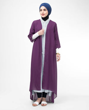 Long Sheer Plum Purple Kimono Small (8-10) Regular (5'2" to 5'6") Plum Purple
