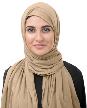 Macaroon Beige Viscose Jersey Hijab Regular Macaroon Beige 