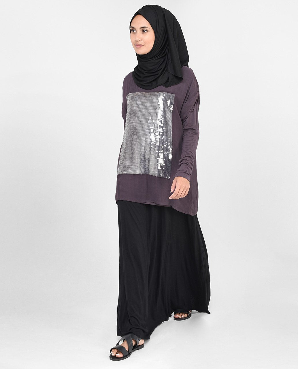 Mauve Sequin Top Slim 