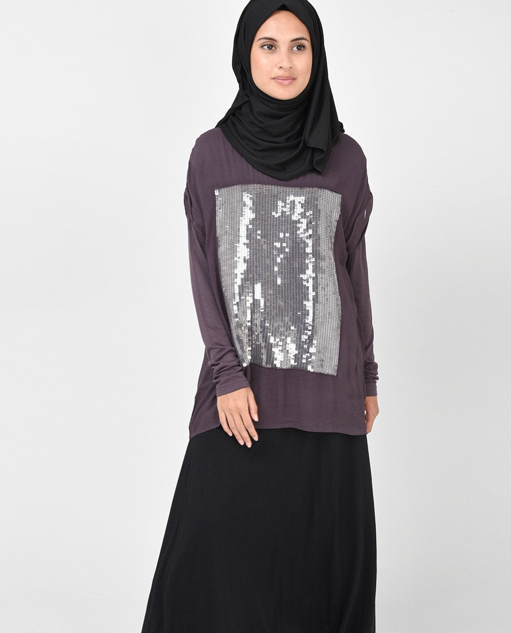 Mauve Sequin Top Slim 