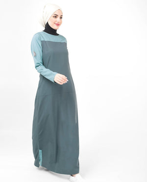 Monochrome Color Blocking Classy Weekday Look Jilbab or Abaya S 54 Grey