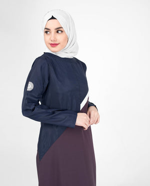 Navy Contrast Classic Route Sports Jilbab or Abaya S 54 Purple