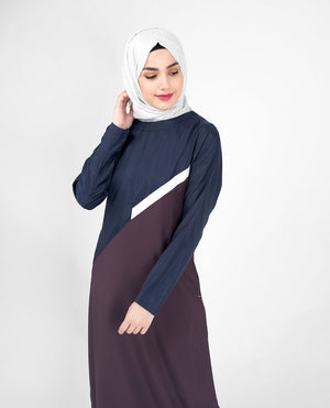 Navy Contrast Classic Route Sports Jilbab or Abaya S 54 Purple