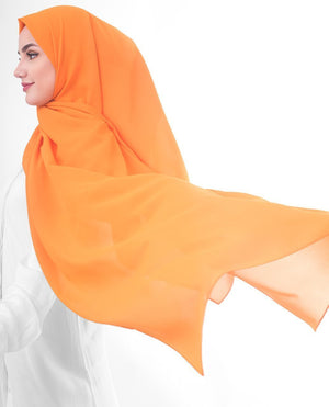 Orange Pepper Poly Georgette Hijab Regular Orange Pepper 