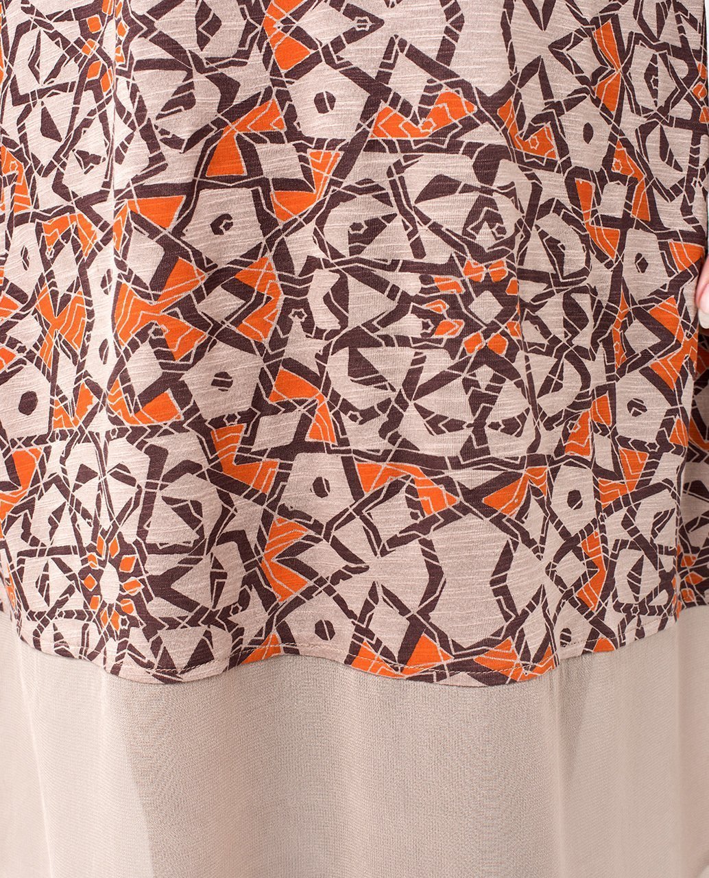 Orange Scatter Print Top Slim 