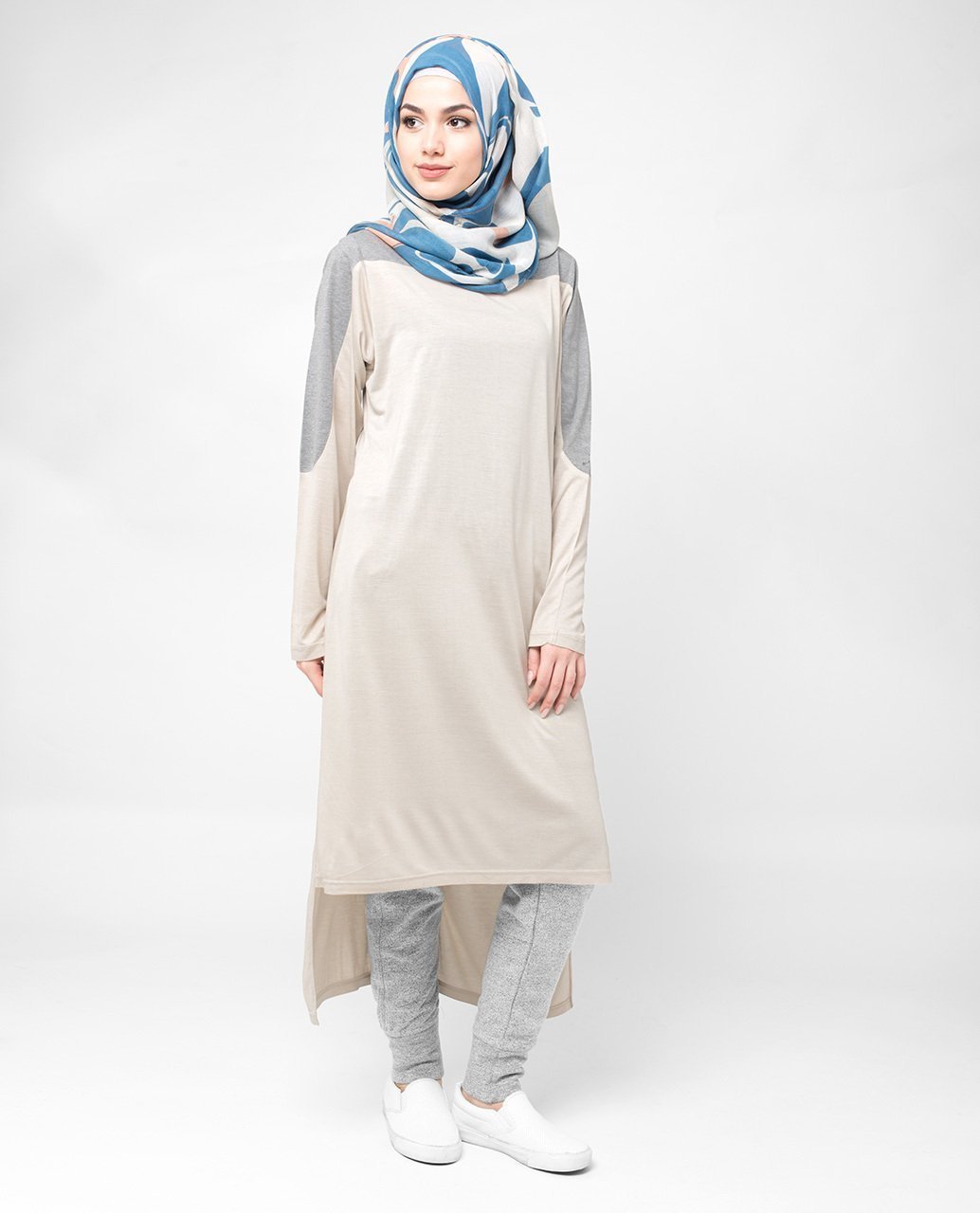 Patchwork Grey Top Slim 