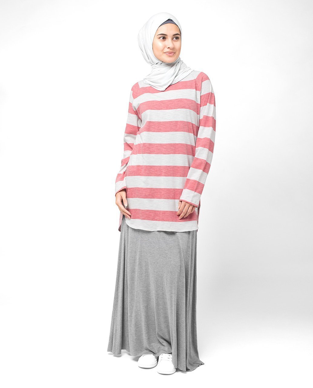 Pink Striped Top Slim 