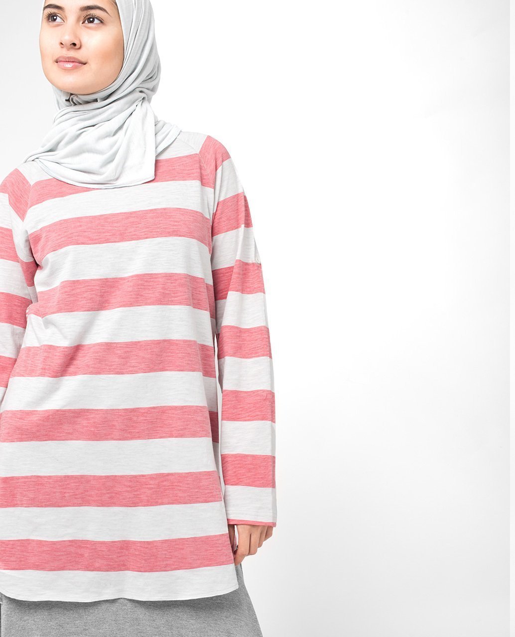 Pink Striped Top Slim 