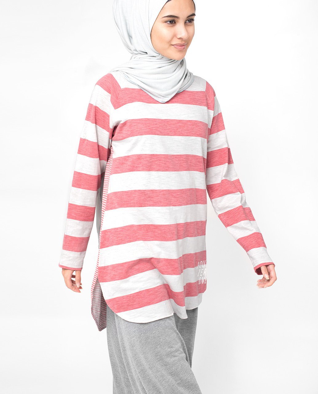 Pink Striped Top Slim 