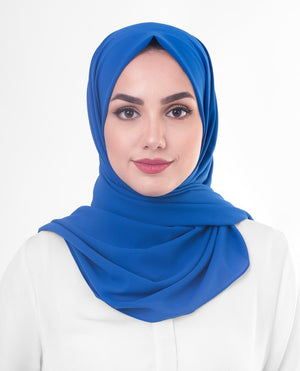 Princess Blue Hijab in Polyester Georgette Regular Blue 