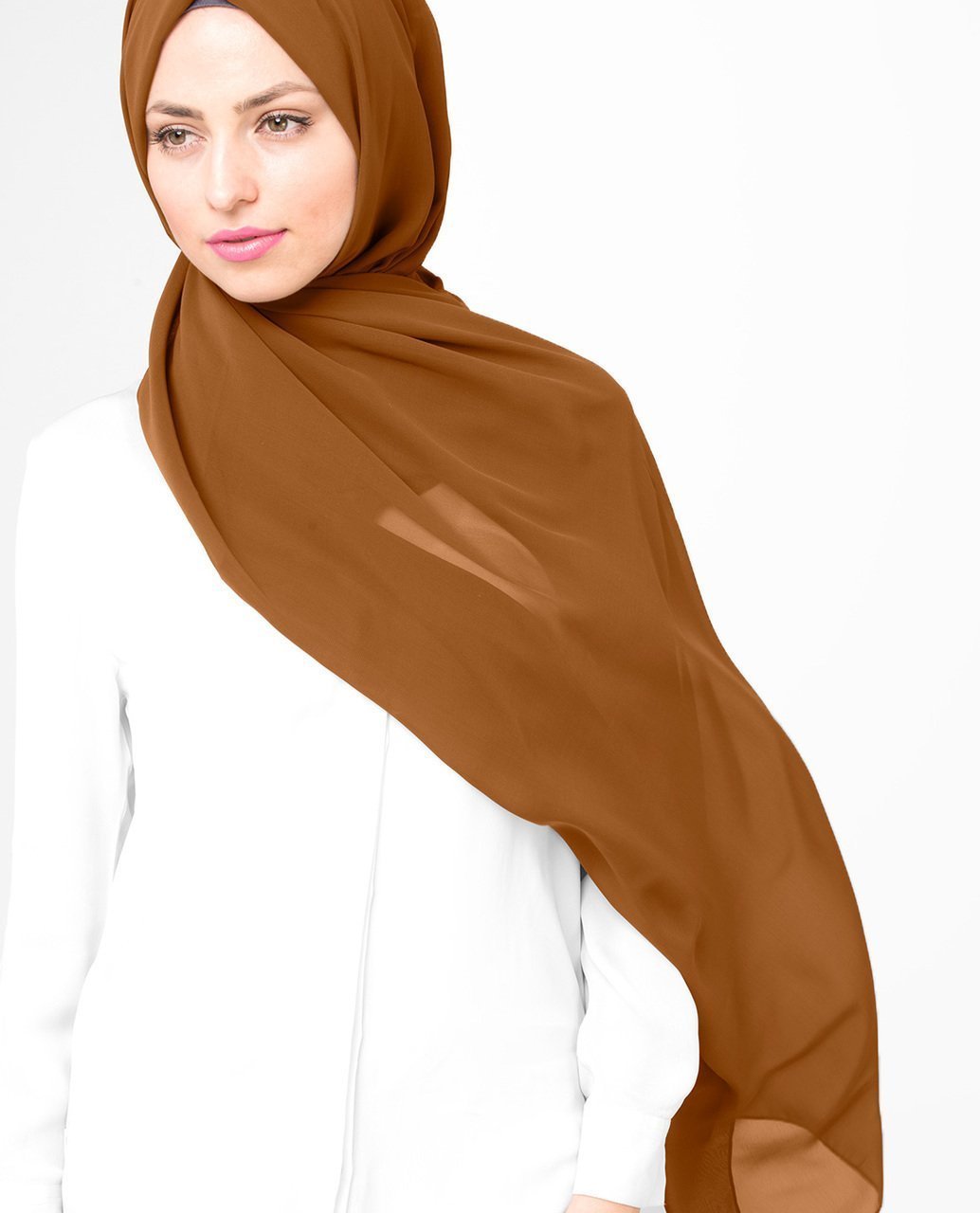 Pumpkin Spice Poly Georgette Hijab Regular Pumpkin Spice 