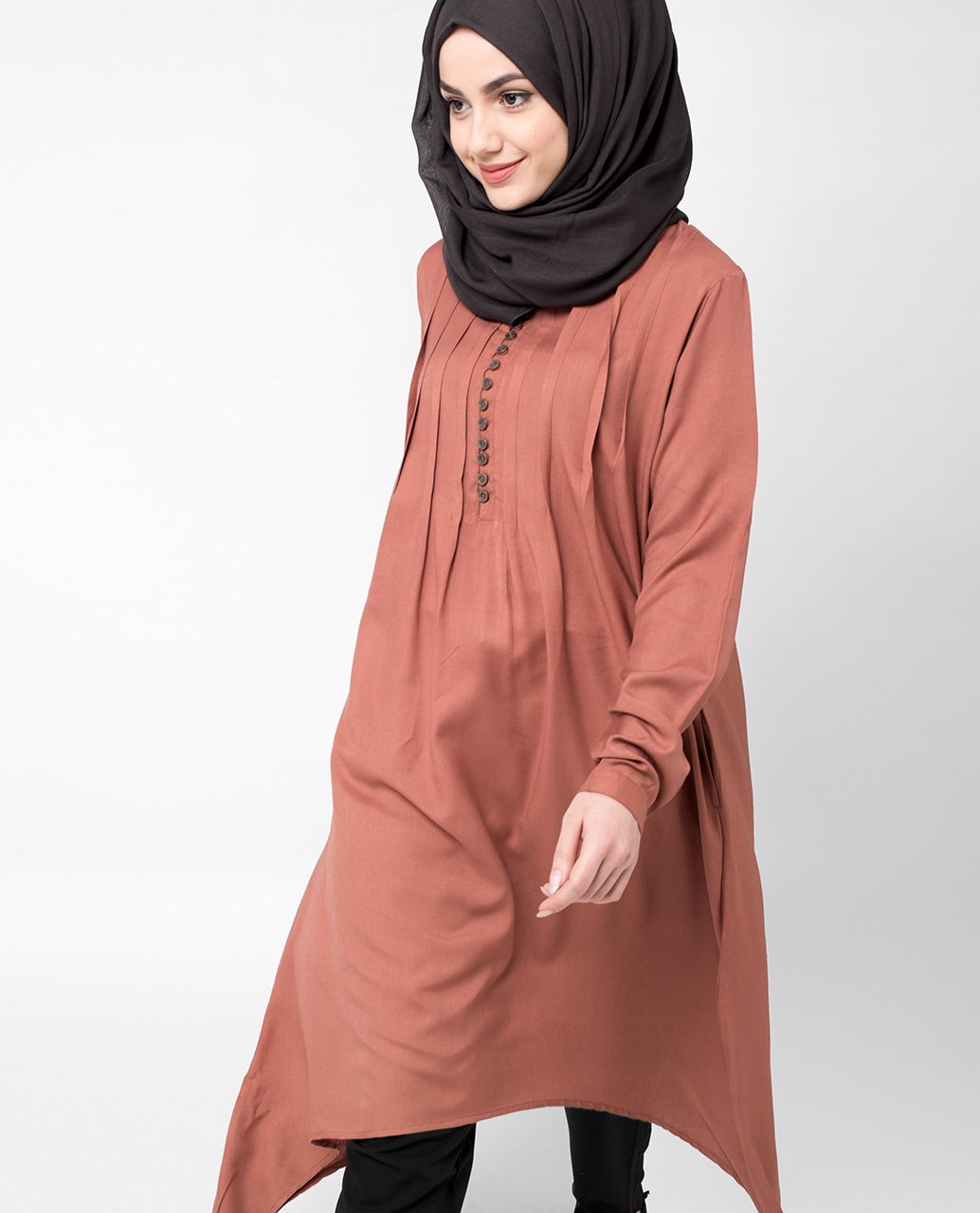 Rust Brown Drape top Slim 