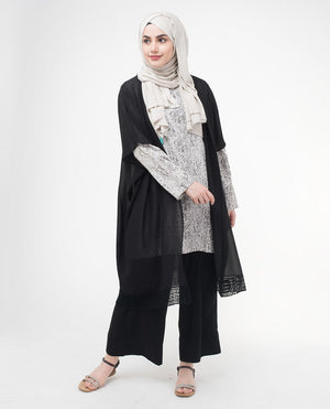 Sheer Lace Kimono Small Petite (- 5'2") Black