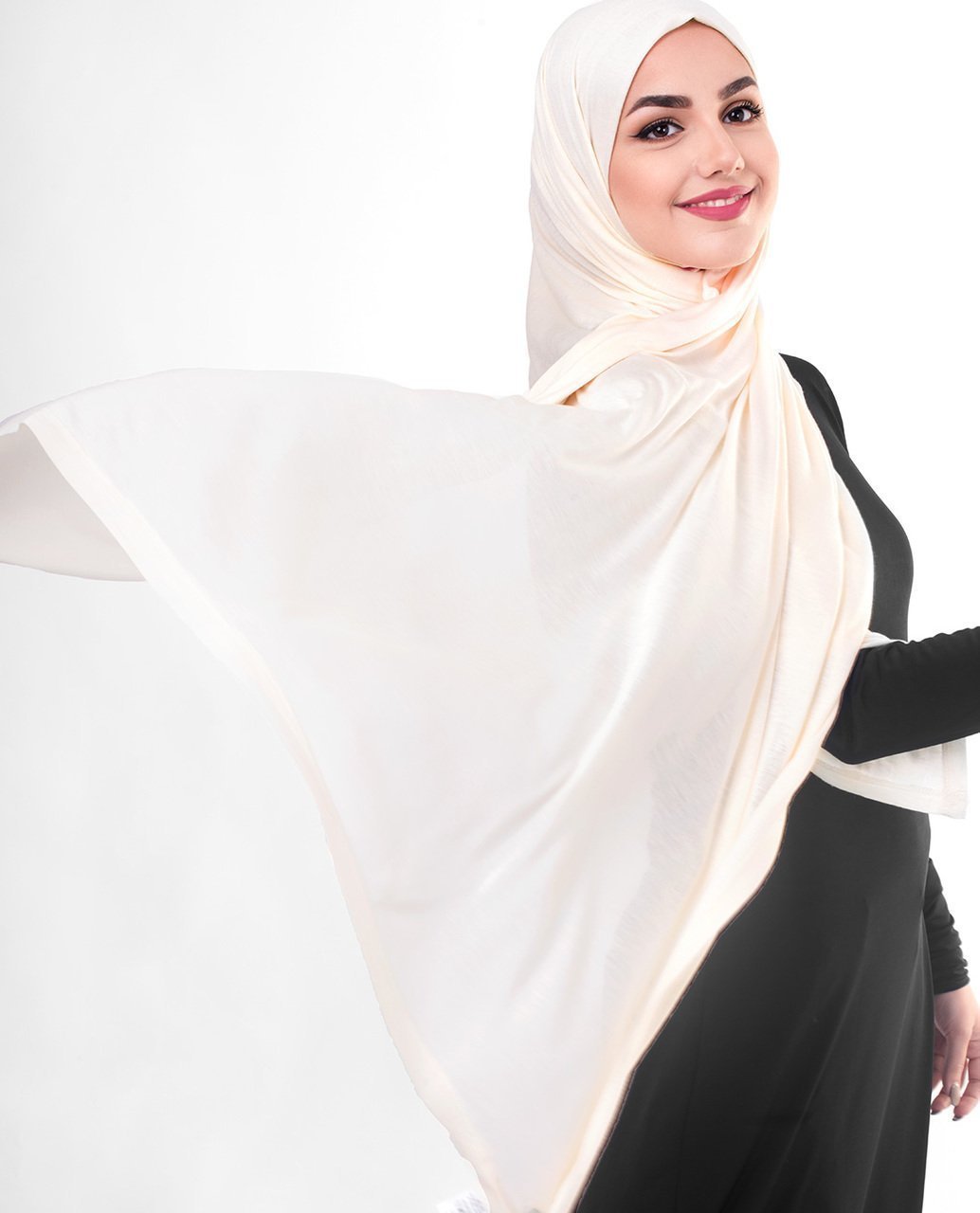 Sheer Pink Viscose Jersey Hijab Regular 