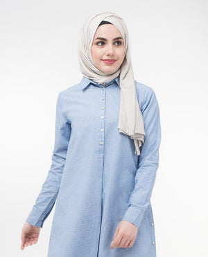 Smart Casual Shirt Dress Small Petite (- 5'2") Blue