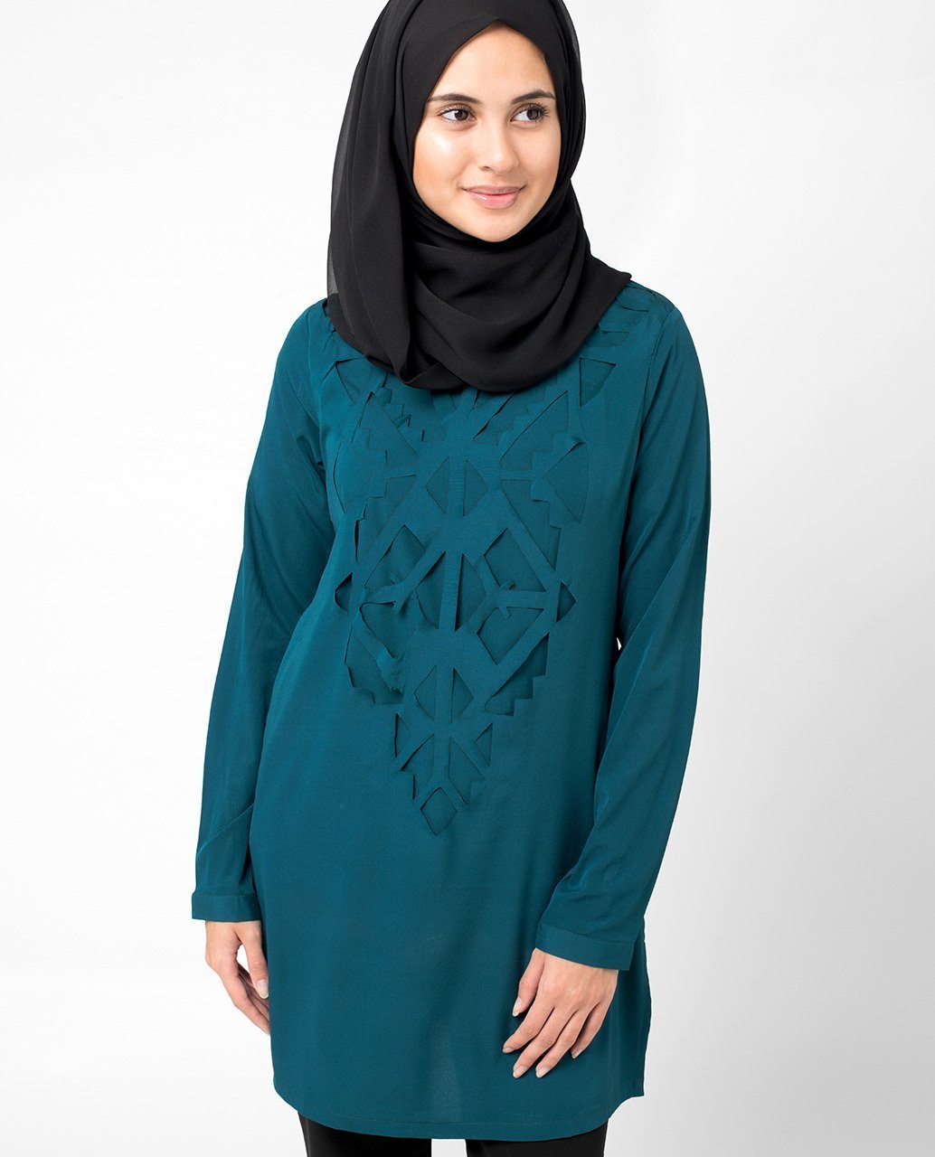 Teal Cut-Out Top Slim 