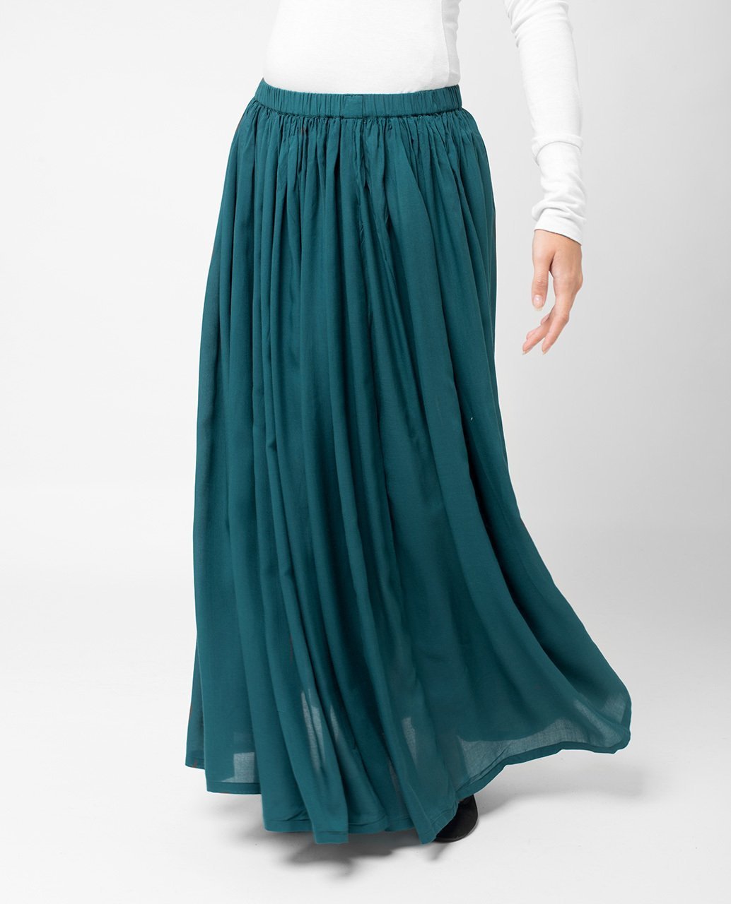 Teal Pleated Skirt S Teal 