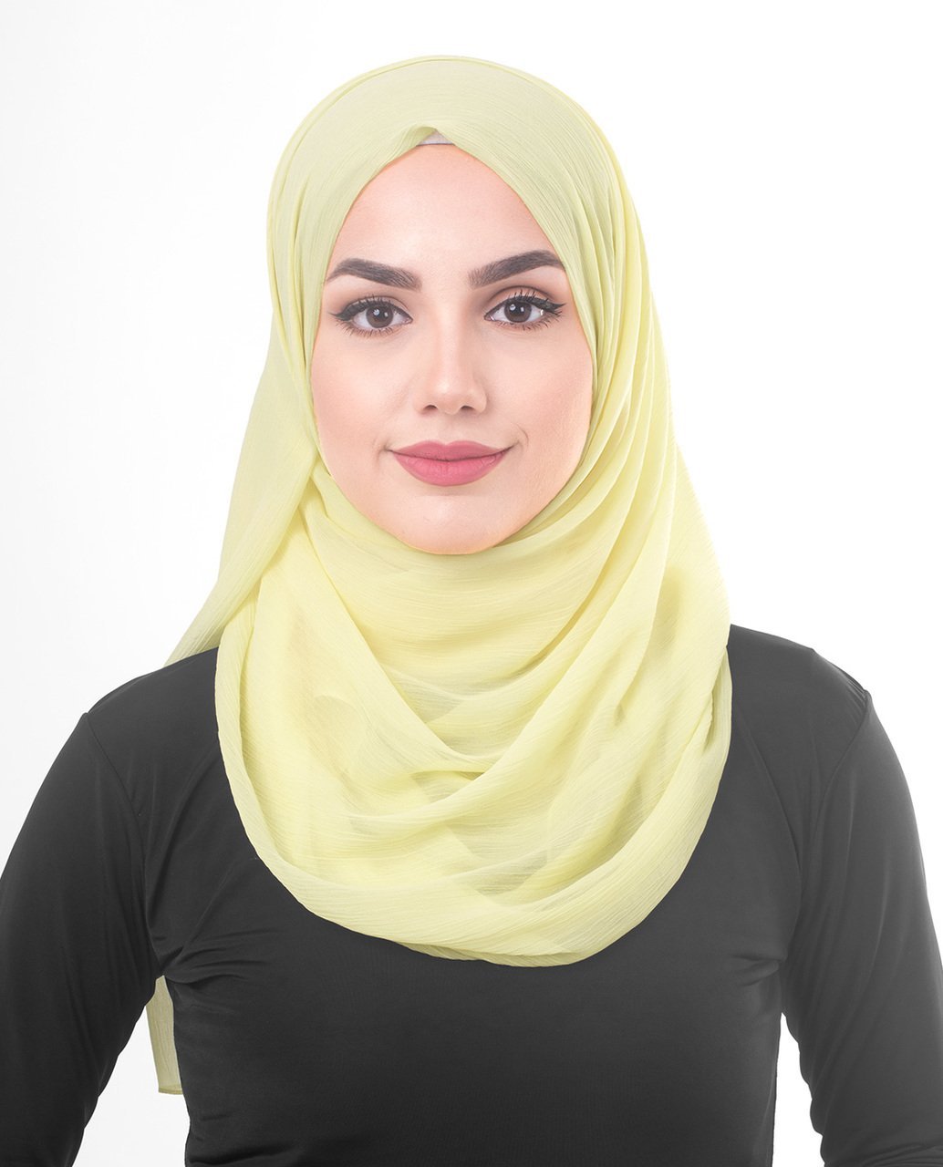 Tender Yellow Poly Chiffon Scarf Medium 
