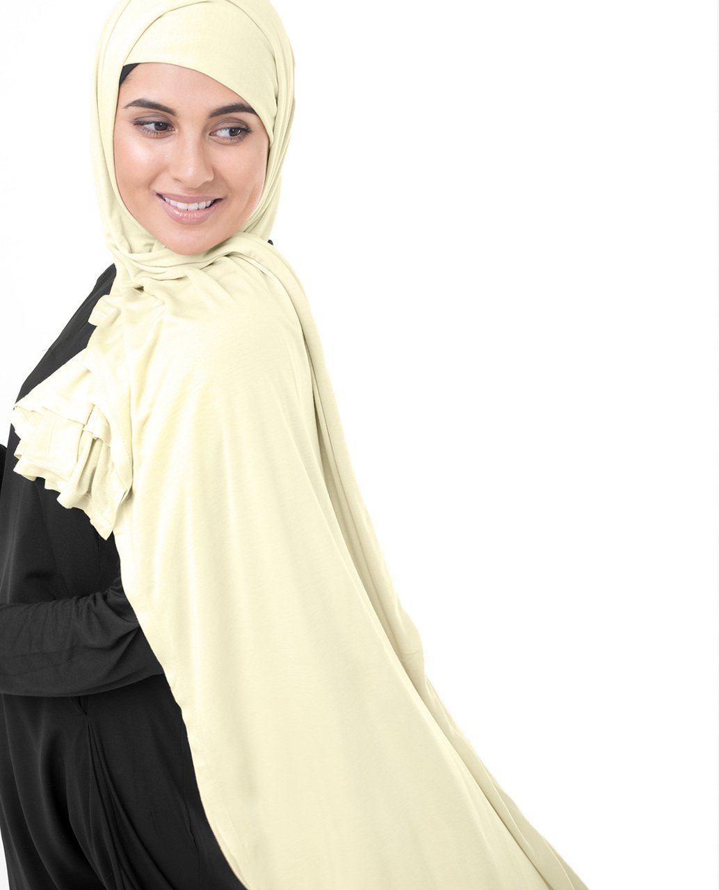 Inessence Shop Viscose Jersey Hijab Scarf in Turtledove Beige Color Medium 27x70 / Turtledove Beige