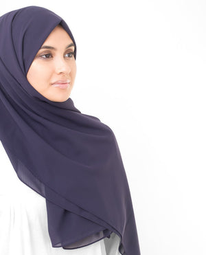 Velvet Purple Poly Georgette Hijab Regular Velvet Purple 