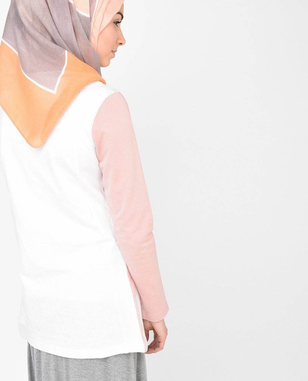 White and Dusty Pink Top Slim 